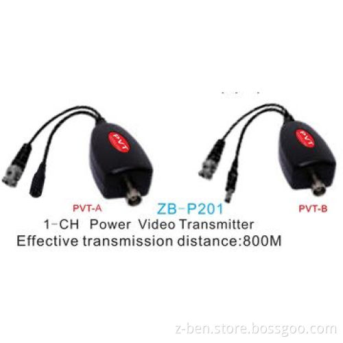 Power Video Balun with 1CH Power Video Transmitter and 800m Effective Transmission Distance
